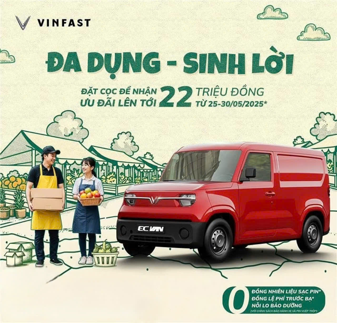 Read more about the article VINFAST NHẬN CỌC SỚM MẪU XE ĐIỆN CHỞ HÀNG VINFAST EC VAN