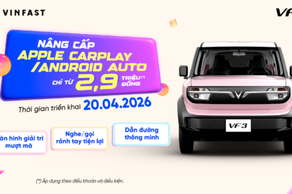 NÂNG CẤP APPLE CARPLAY/ANDROID AUTO CHO VF 3 CHỈ TỪ 2,9 TRIỆU ĐỒNG*